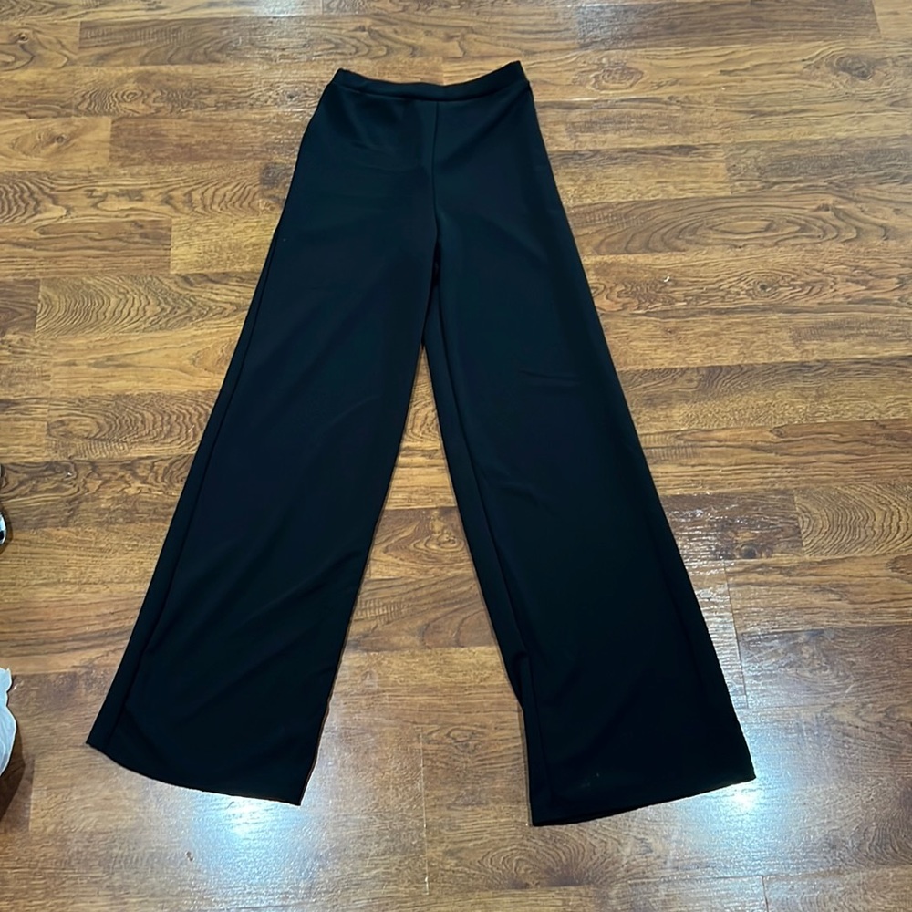 High waisted black trousers
